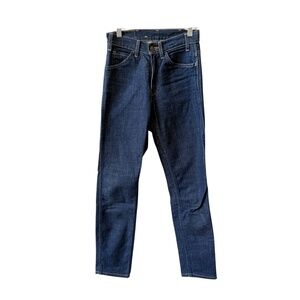 LEVIS VTG 606 JEAN BIG E ORANGE TAB STRAIGHT LEG DARK BLUE RIGID DENIM WOMENS 25
